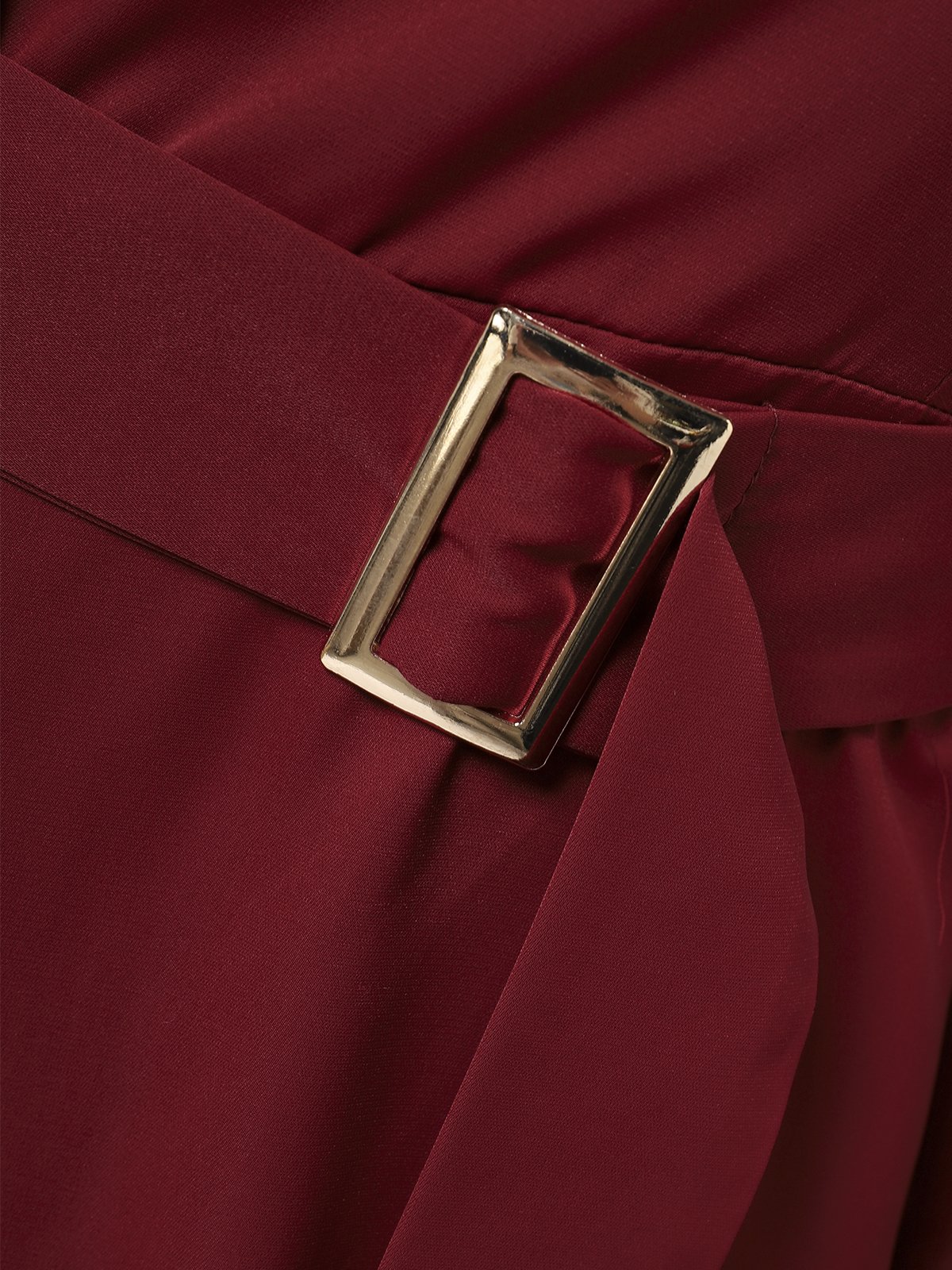 Regular Fit Plain Elegant Dress With Belt