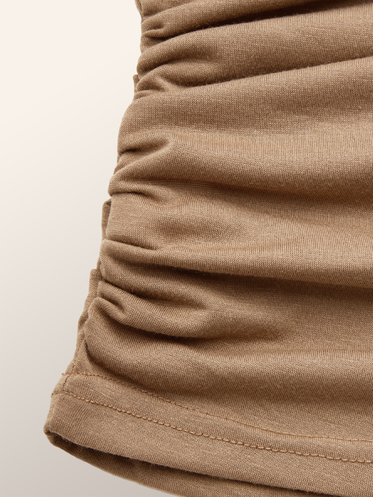 Urban Plain Regular Fit Crew Neck Ruched T-Shirt