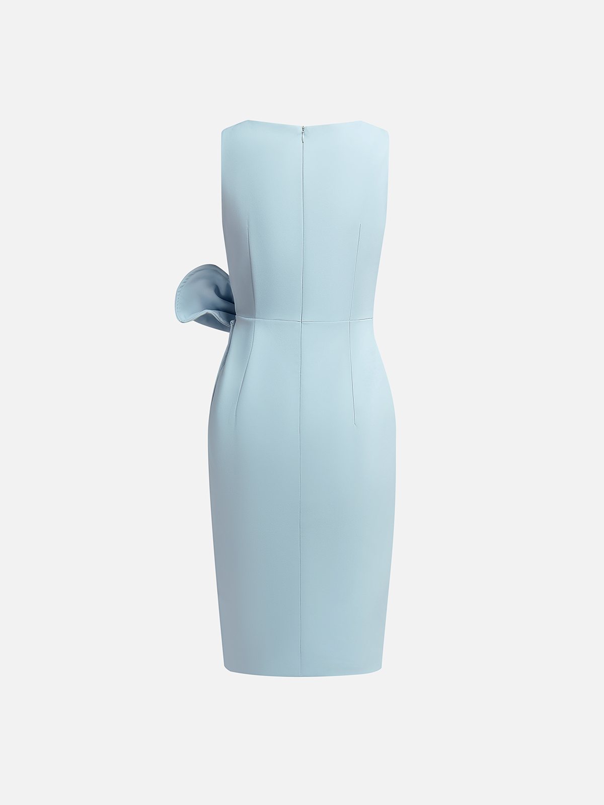 Urban Crew Neck Bow Plain Dress For Women