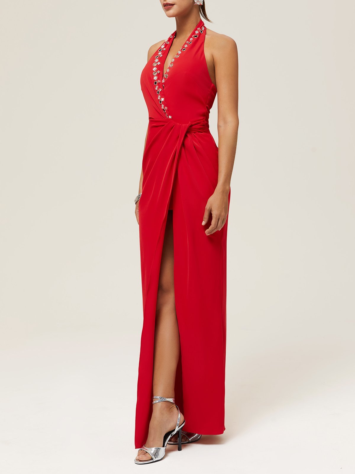 V Neck Urban Knot Front Dress
