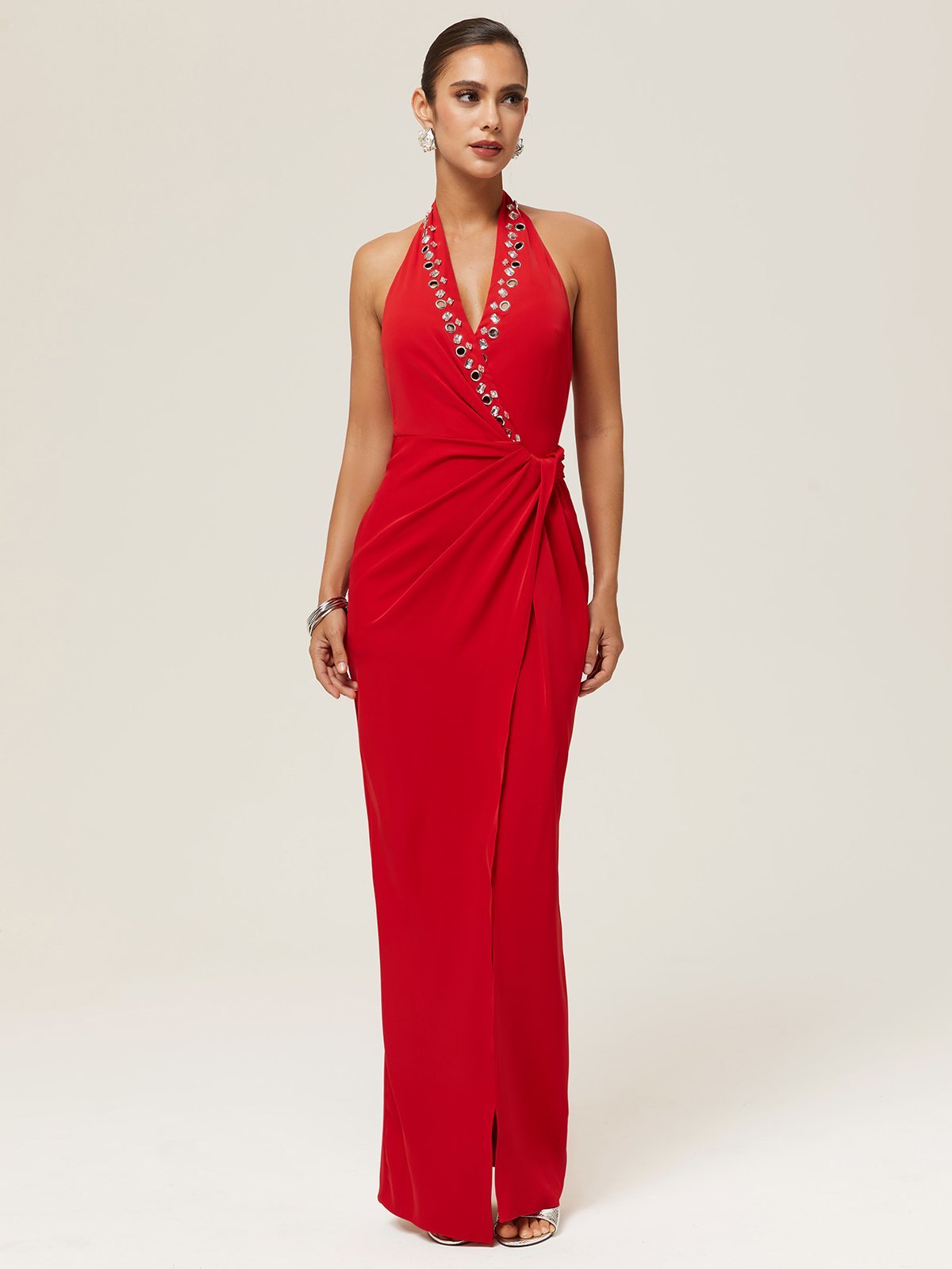 V Neck Urban Knot Front Dress