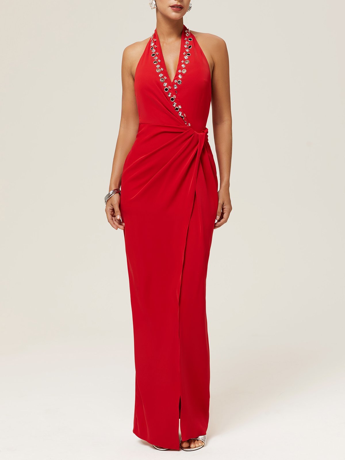 V Neck Urban Knot Front Dress