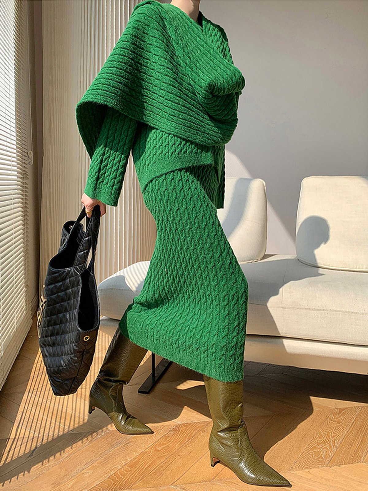 Daily Plain Elegant Regular Fit Mid Waist Skirt