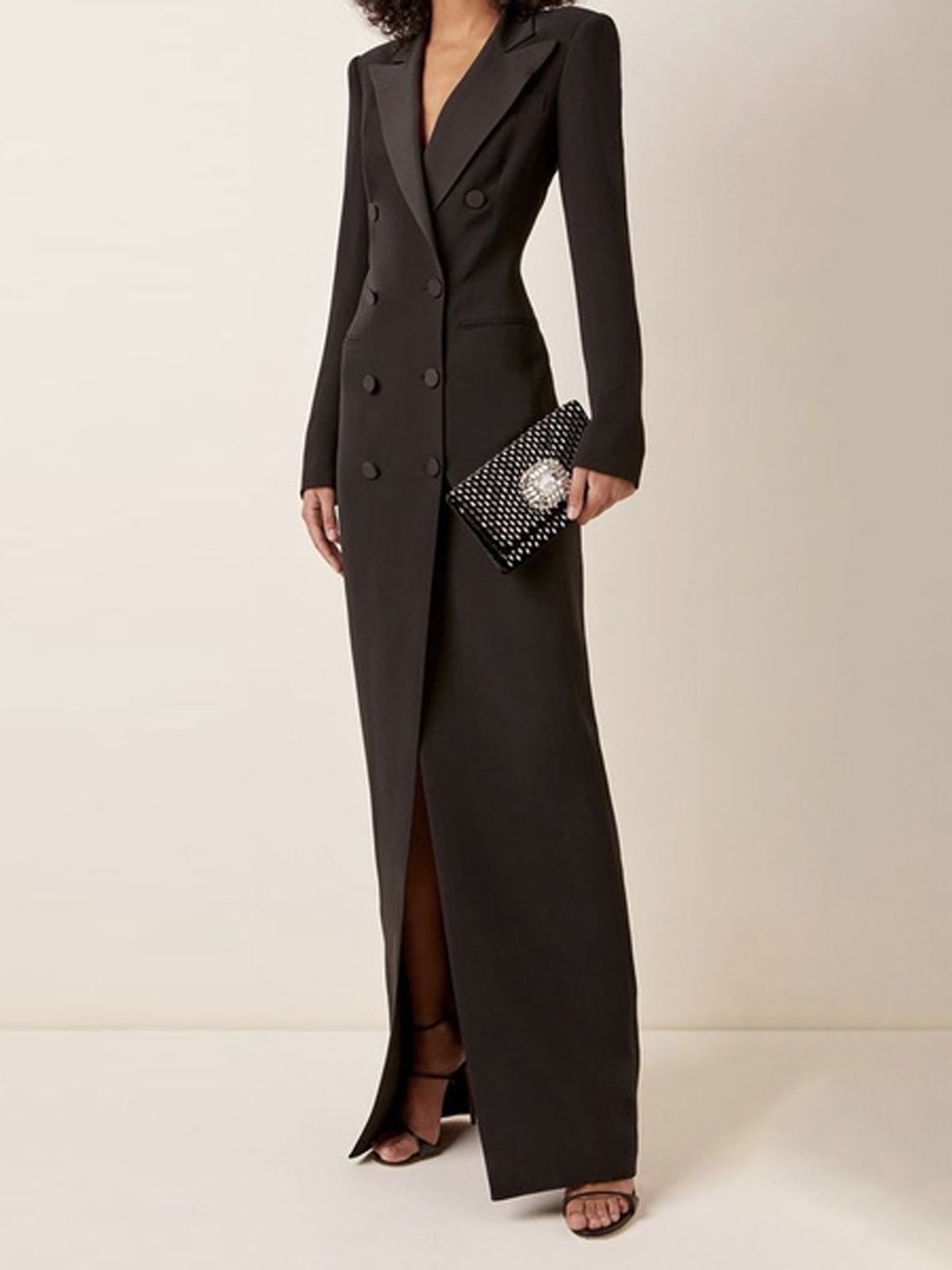 Regular Fit Lapel Collar Urban Dress