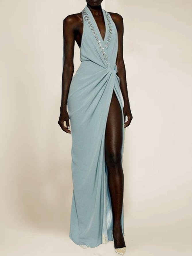 V Neck Urban Knot Front Dress