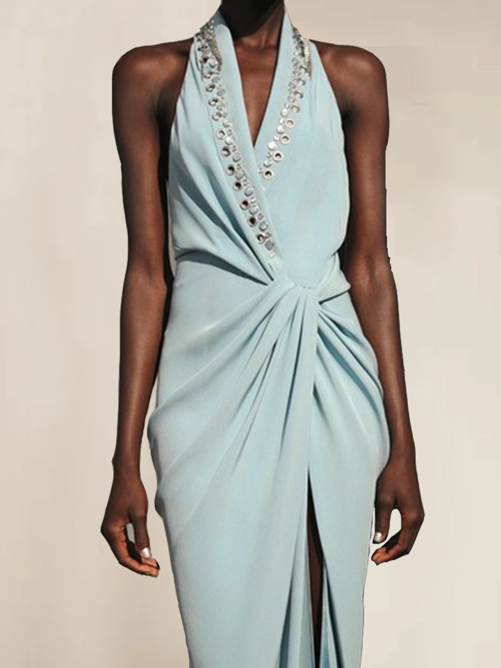 V Neck Urban Knot Front Dress