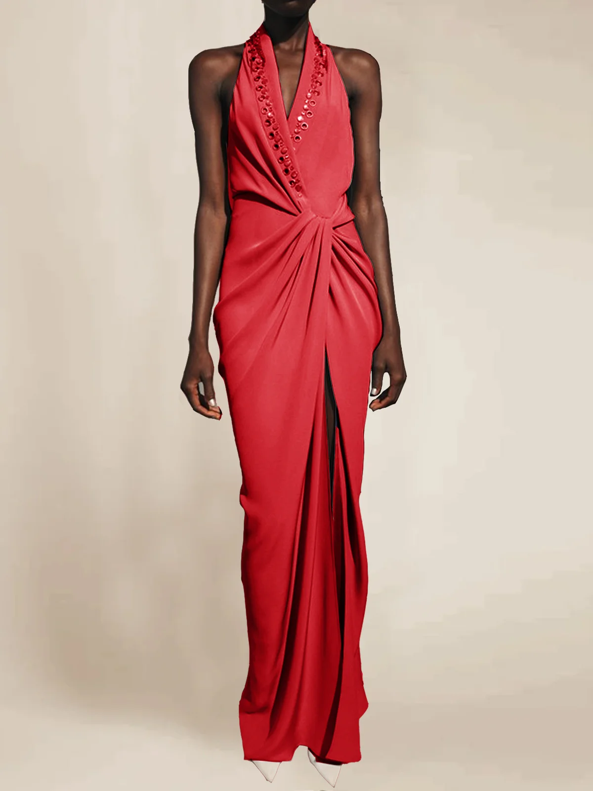 V Neck Urban Knot Front Dress