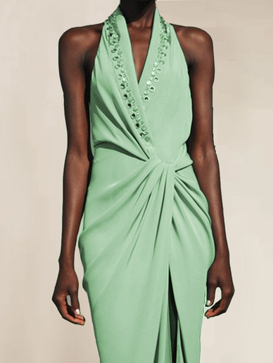 V Neck Urban Knot Front Dress