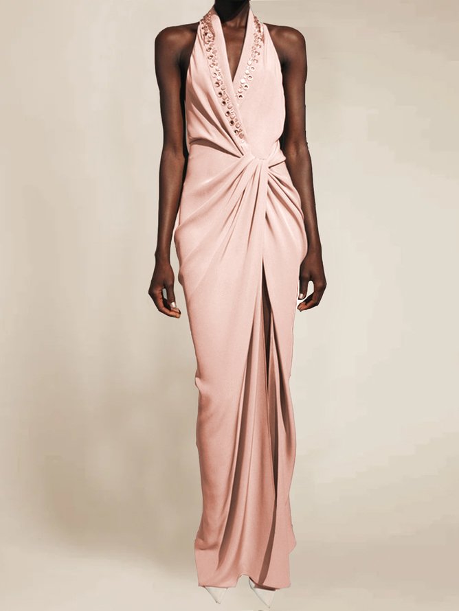 V Neck Urban Knot Front Dress