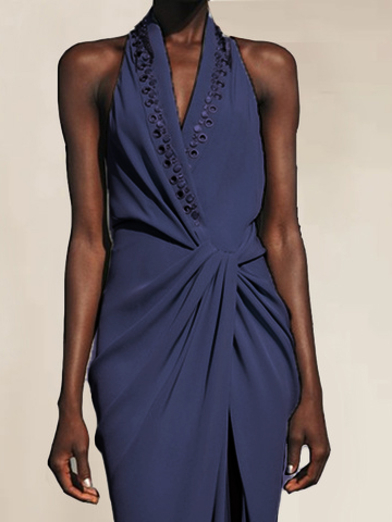 V Neck Urban Knot Front Dress