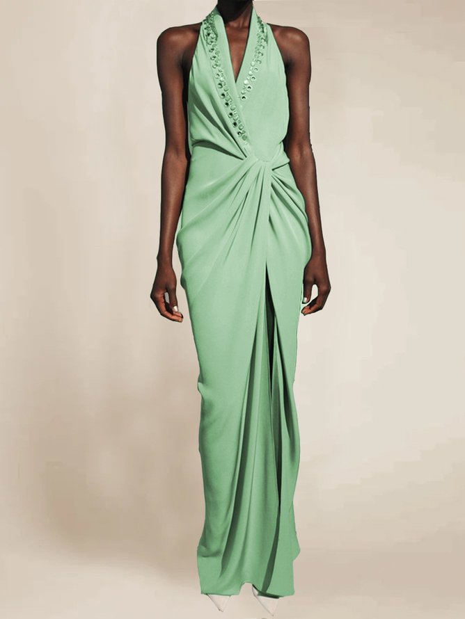 V Neck Urban Knot Front Dress