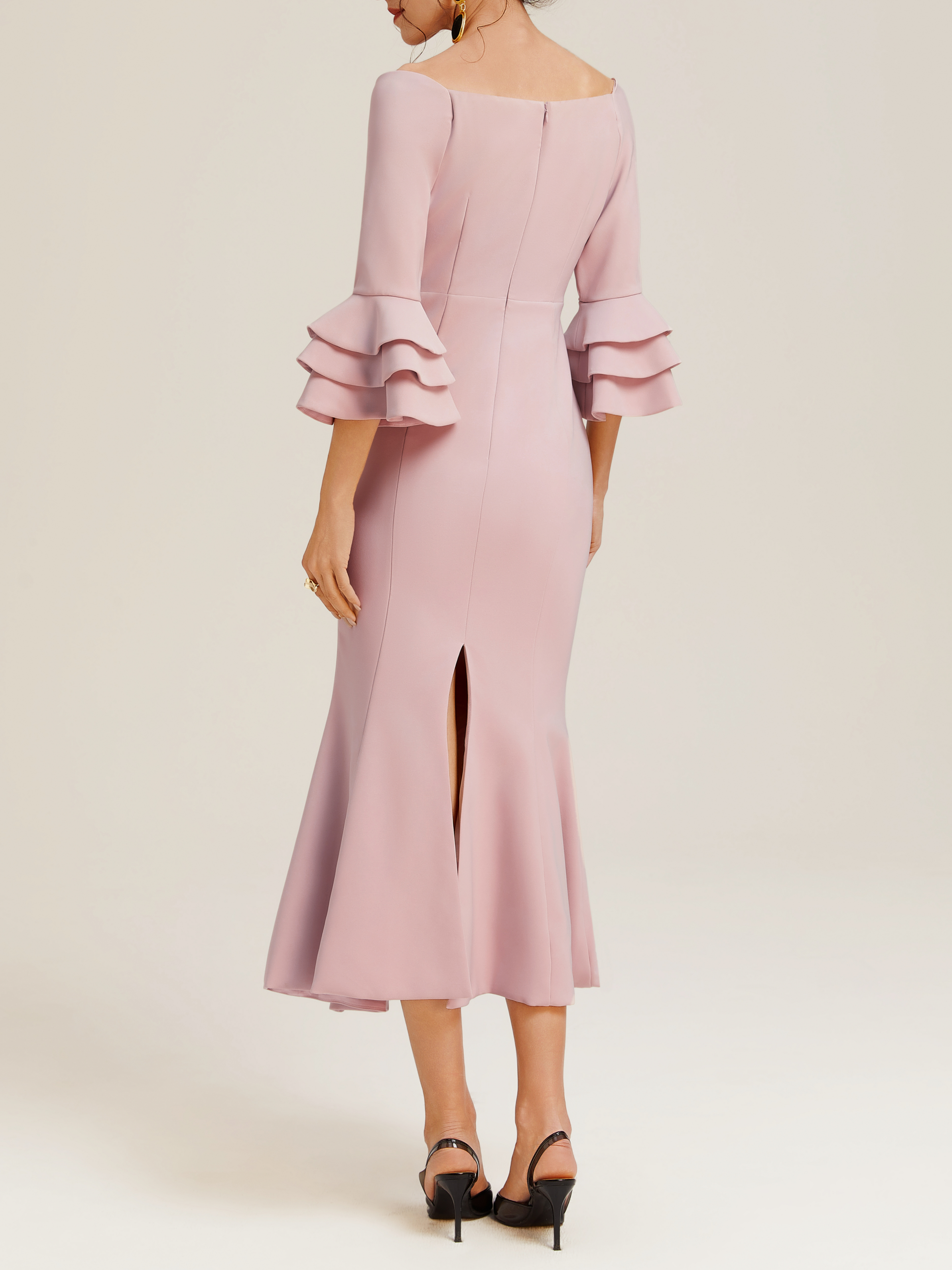 Pink Short Sleeve V Neck Regular Fit Ruched Maxi Elegant Dress For Summer