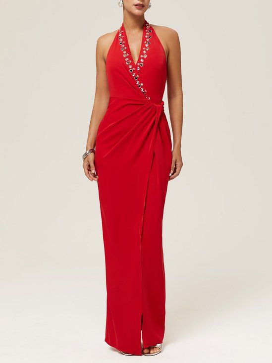 V Neck Urban Knot Front Dress