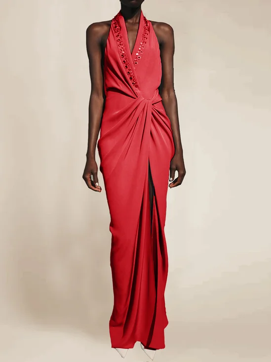 V Neck Urban Knot Front Dress