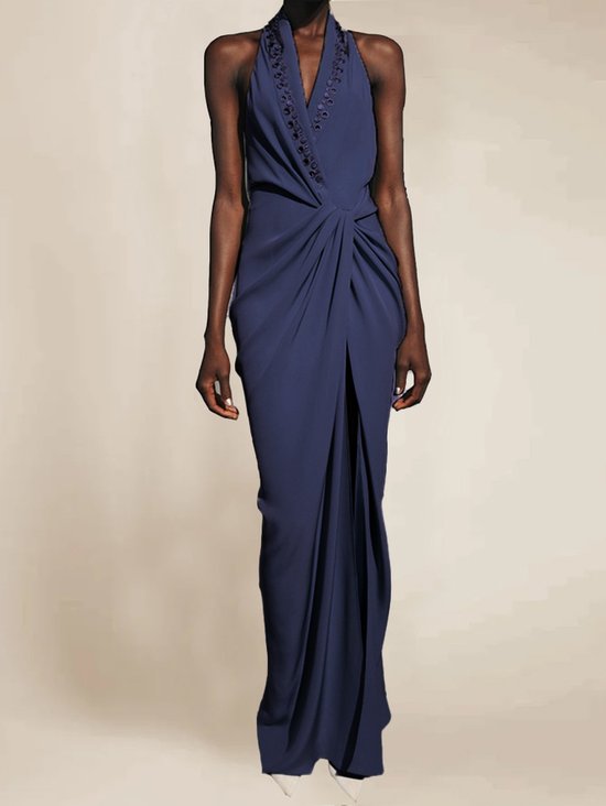 V Neck Urban Knot Front Dress