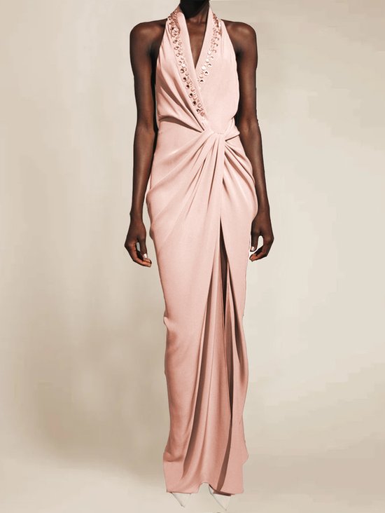 V Neck Urban Knot Front Dress