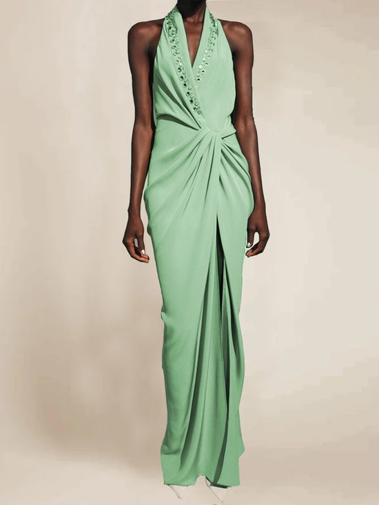 V Neck Urban Knot Front Dress