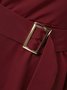 Regular Fit Plain Elegant Dress With Belt
