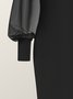 Tight Stand Collar Elegant Plain Long sleeve Dress