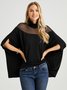 Loose Plain Turtleneck Elegant Blouse
