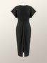 Urban Crew Neck Tight Midi Dress With No Belt