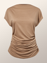 Urban Plain Regular Fit Crew Neck Ruched T-Shirt