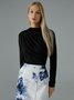 Half Turtleneck Elegant Regular Fit Plain T-Shirt