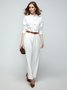 Off Shoulder Sleeve Plain Casual Fit Blouse