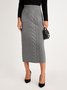 Plain High Waist Plain Sweater  Skirt