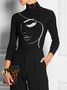 Tight Face Turtleneck Urban Long Sleeve T-Shirt