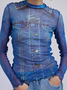 High Elasticity Regular Fit Stand Collar Long Sleeve Urban T-Shirt