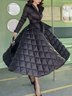 Shawl Collar Elegant Regular Fit Plain Padded Jacket With Belt