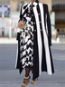 Color Block Shirt Collar Long Sleeve Loose Urban Coat