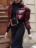 Urban Shawl Collar Plain Padded Jacket